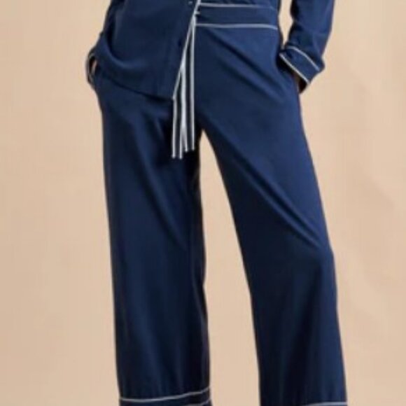 La Ligne NYC Women's 100% Cotton Bonne Nuit Pajama Set Navy Sz M MSRP $295 - Picture 2 of 12